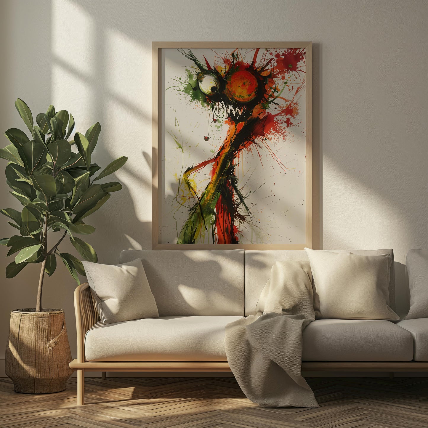 Vivid Whirlwind - A Symphony in Splatter | Premium Wooden Framed Poster