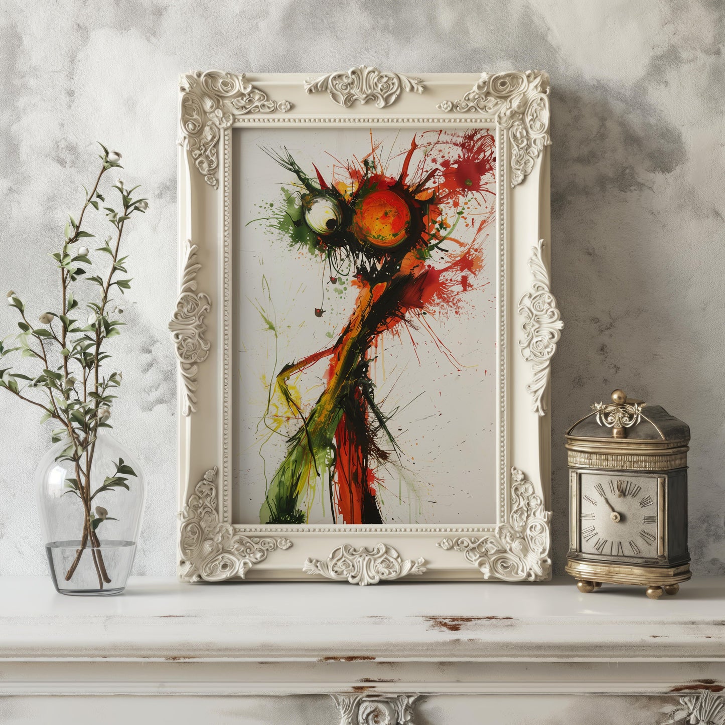 Vivid Whirlwind - A Symphony in Splatter | Wooden Framed Poster