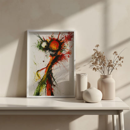 Vivid Whirlwind - A Symphony in Splatter | Premium Wooden Framed Poster