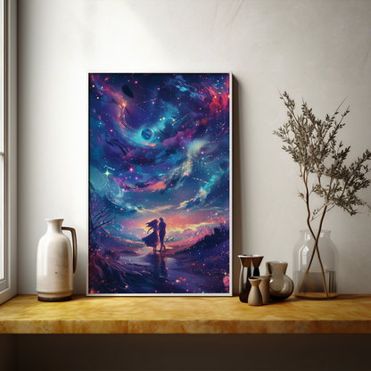 Cosmic Dance of Affinity | Brushed Aluminum Print