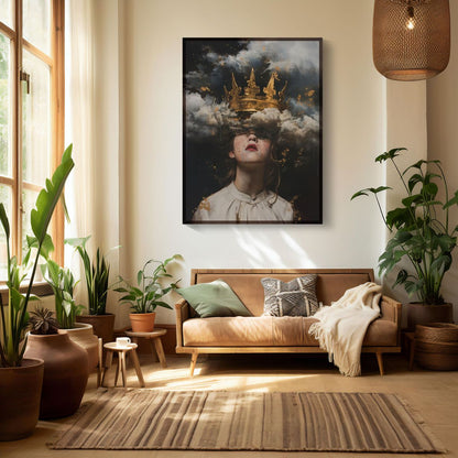 Crowned in Clouds | Wooden Framed Poster