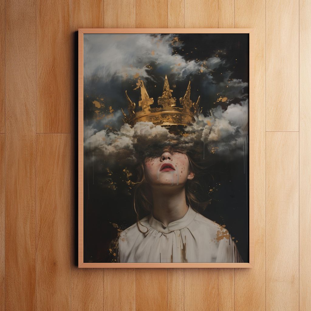 Crowned in Clouds | Premium Wooden Framed Poster