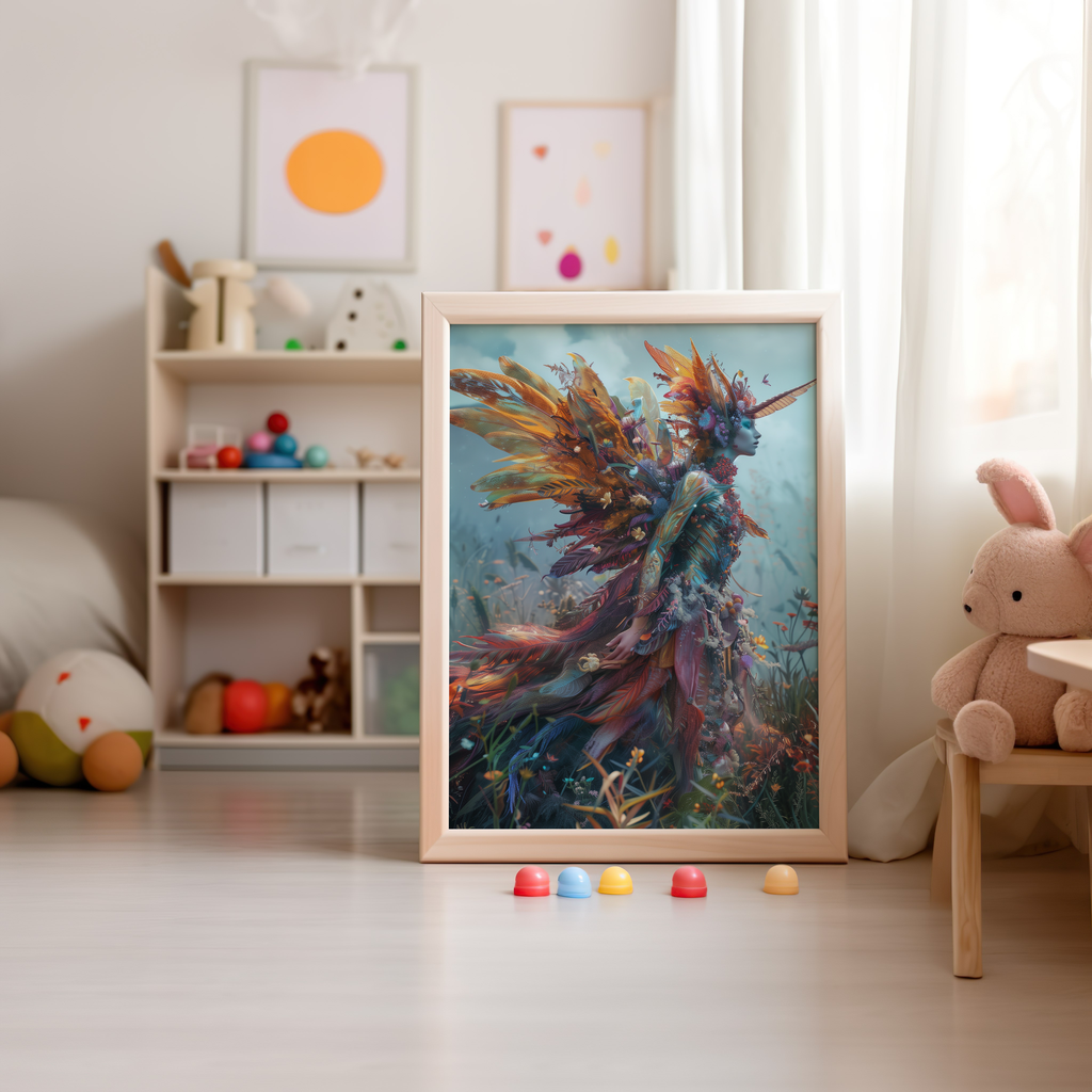 Autumn's Ethereal Guardian | Metal Framed Poster