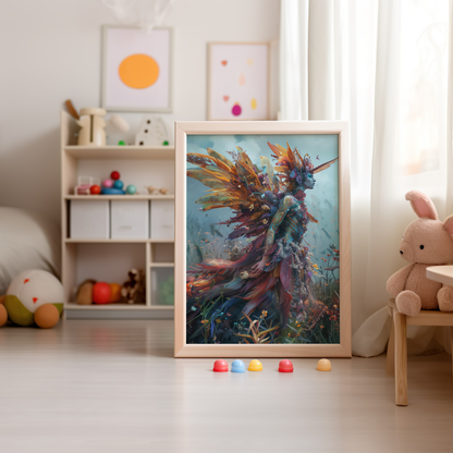 Autumn's Ethereal Guardian | Metal Framed Poster