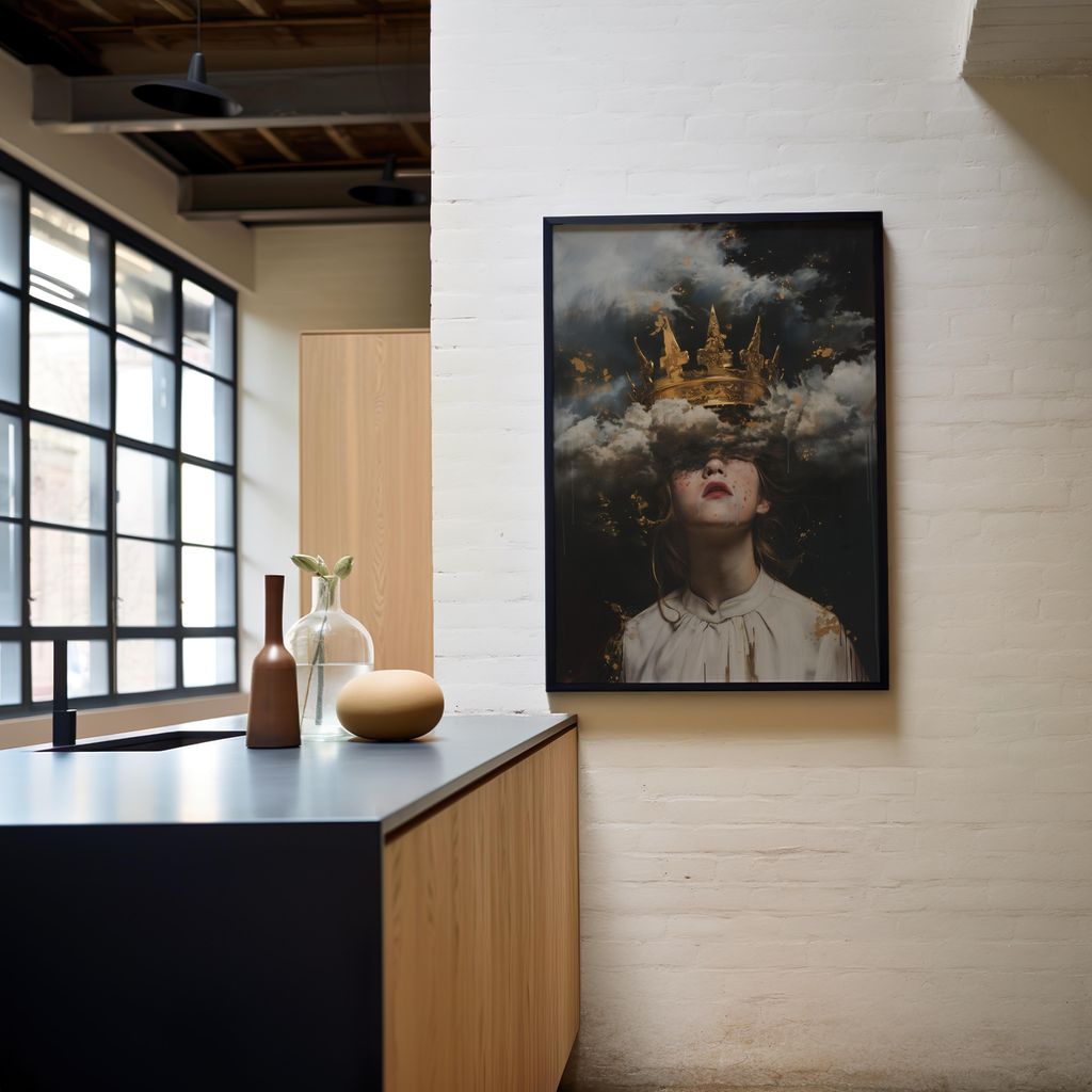 Crowned in Clouds | Wooden Framed Poster