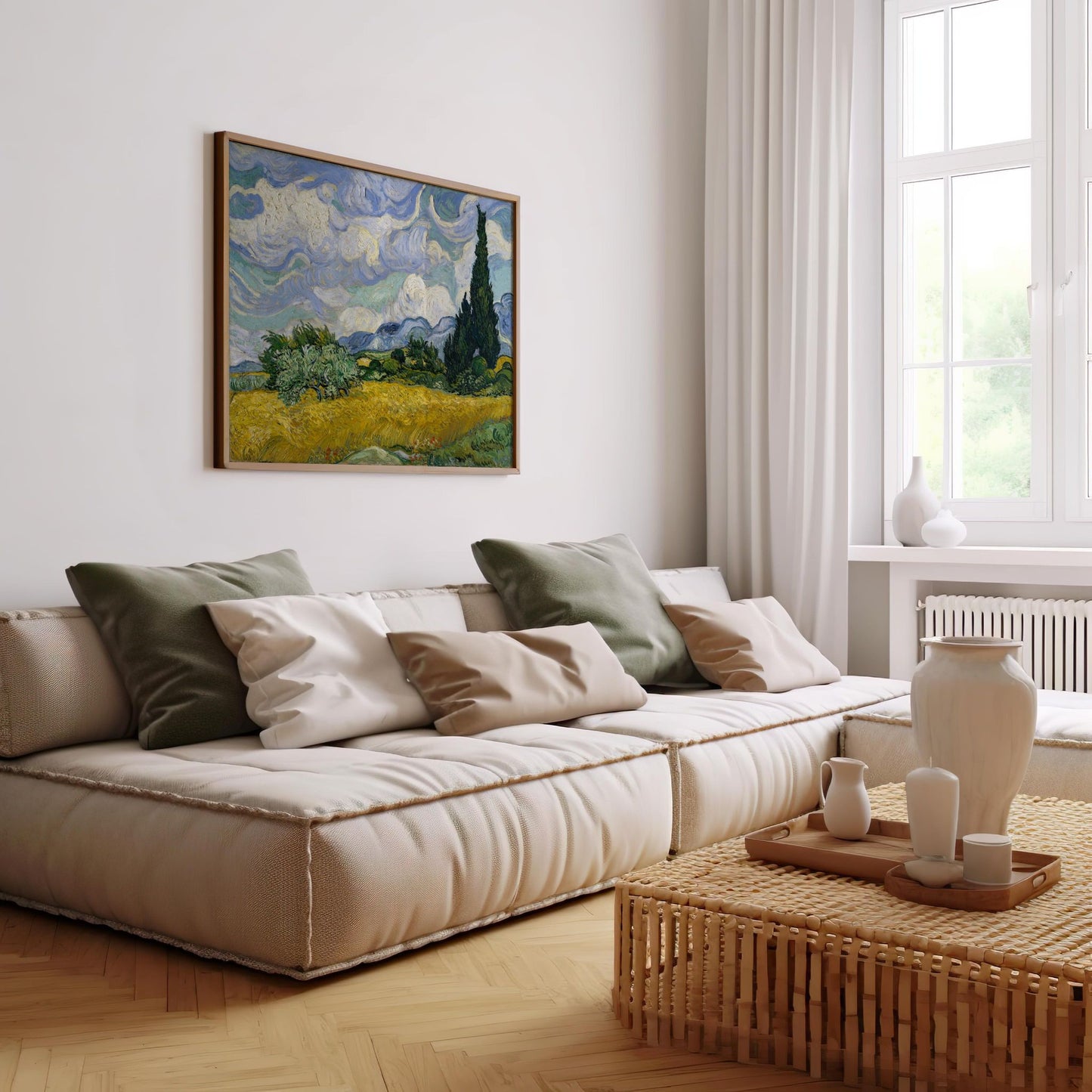 Wheat Field with Cypresses | Poster with Hanger