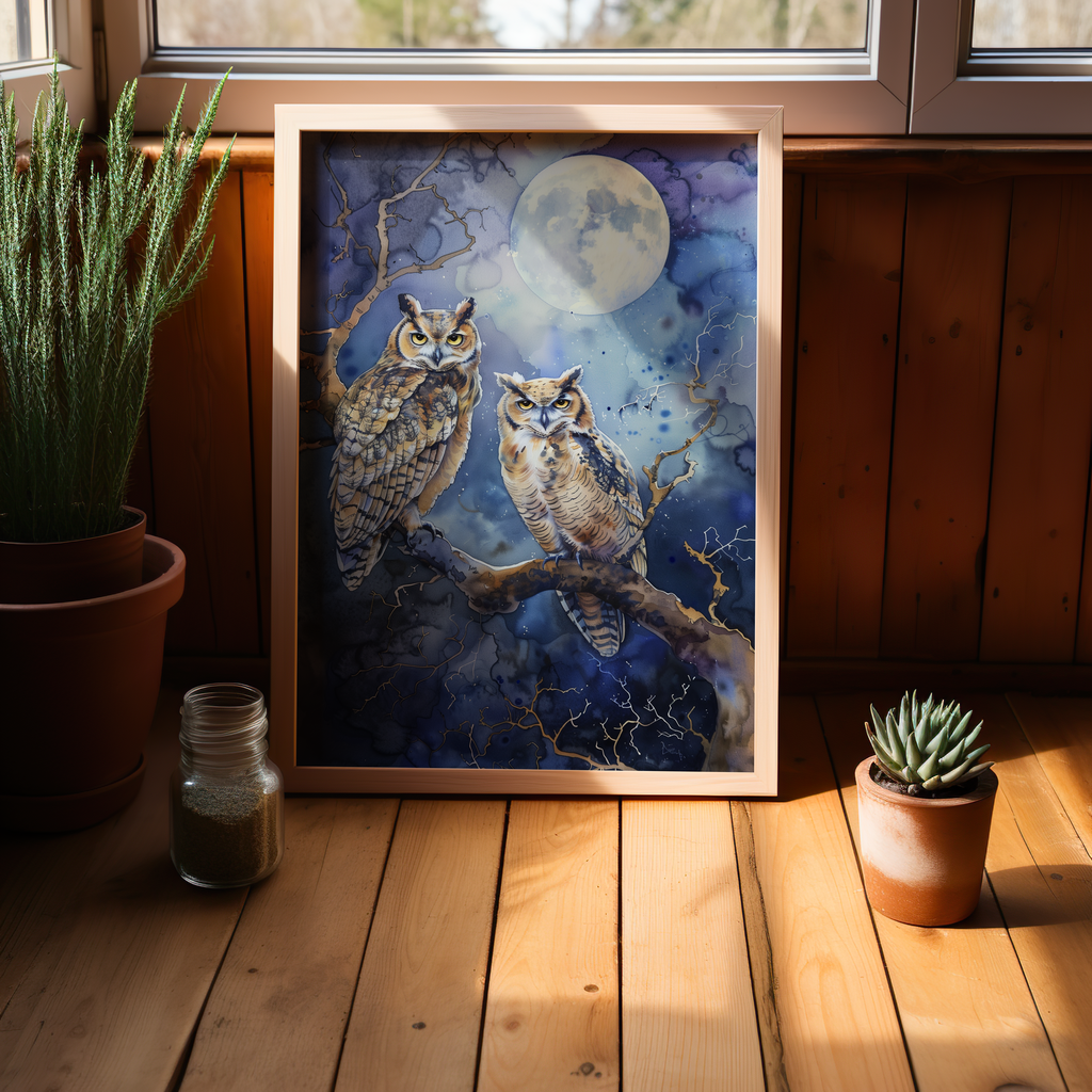 Moonlit Guardians | Wooden Framed Poster