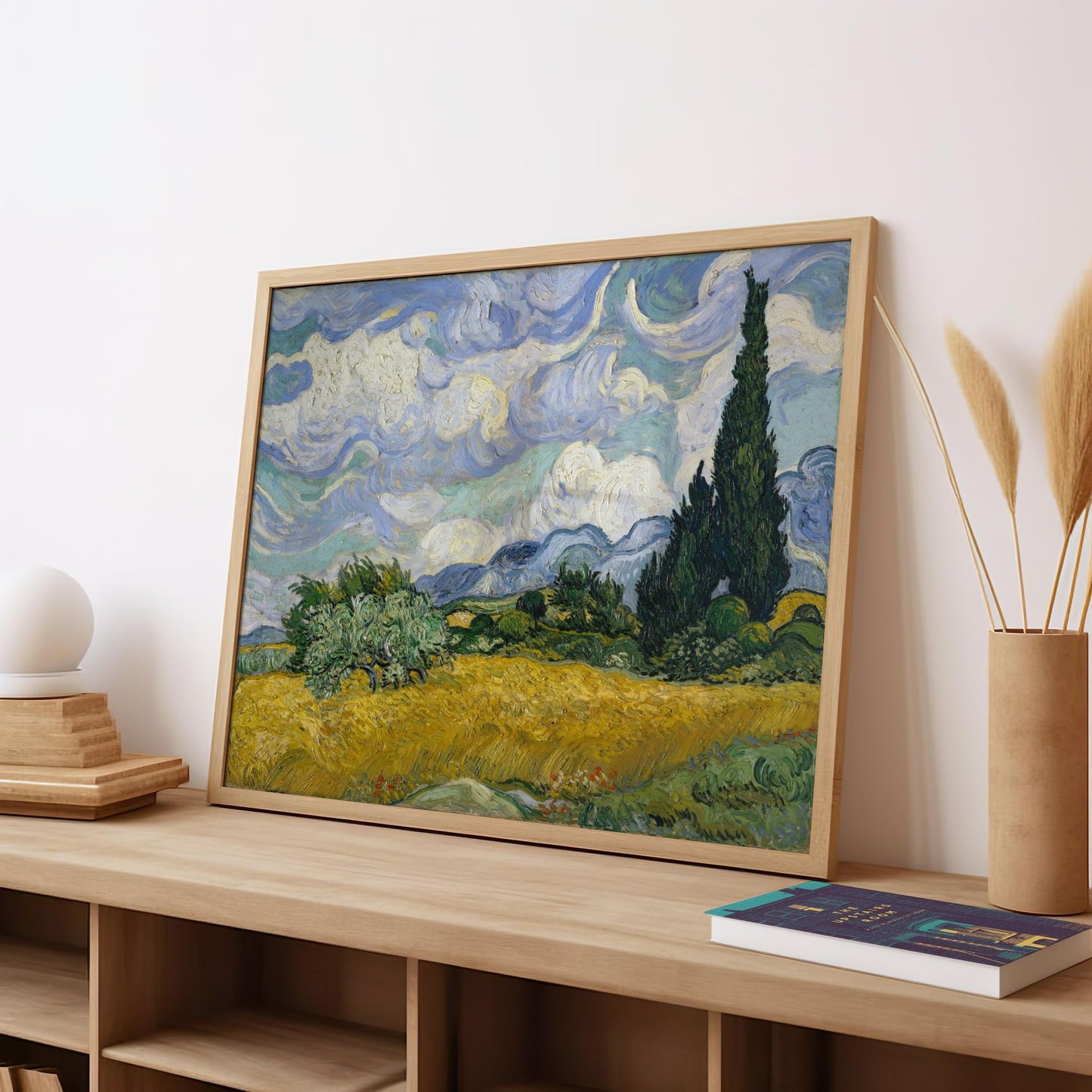 Wheat Field with Cypresses | Brushed Aluminum Print