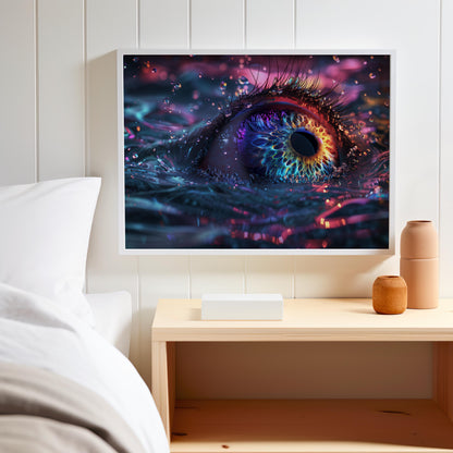 Aqua Iris Enigma | Wooden Framed Poster