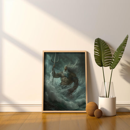 Poseidon's Fury | Premium Wooden Framed Poster