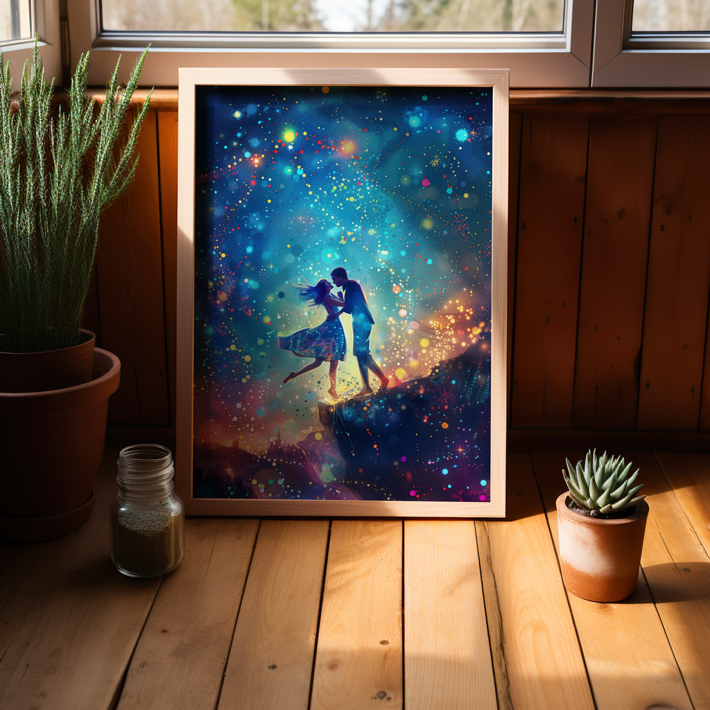 Cosmic Dance of Love | Brushed Aluminum Print