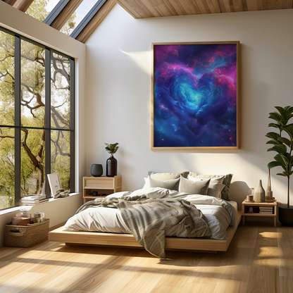 Embrace of the Cosmic Heart | Brushed Aluminum Print