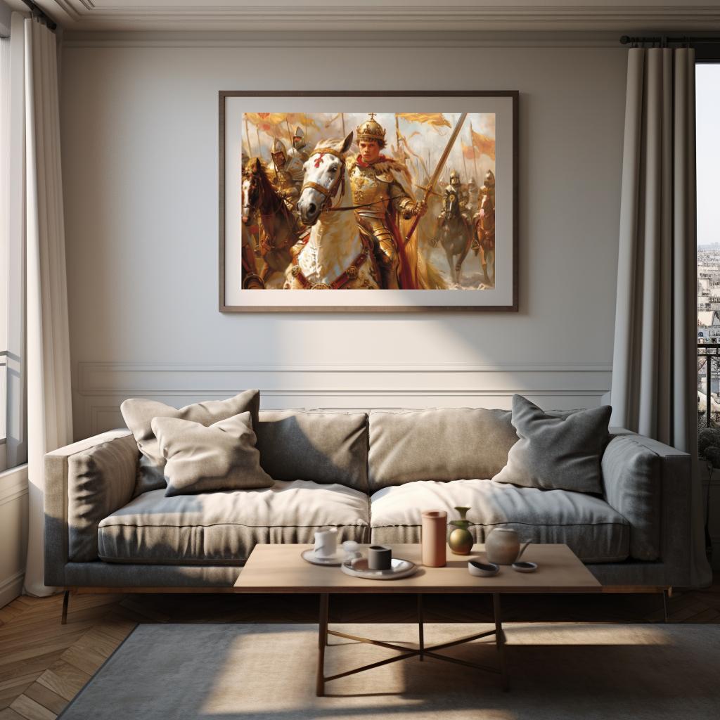 The Young Lion's Charge | Premium Wooden Framed Poster