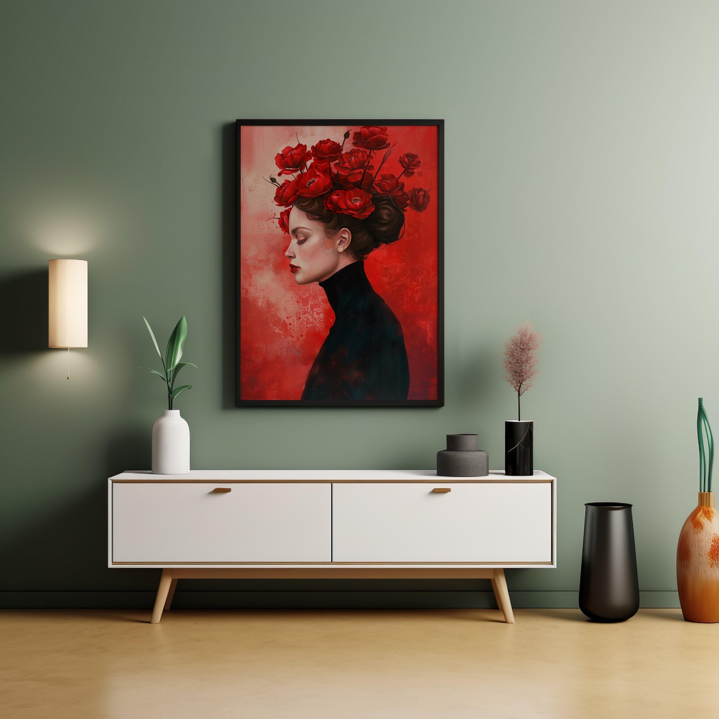 Crimson Reverie | Wooden Framed Poster