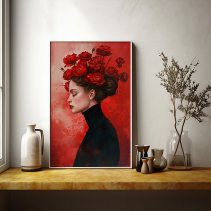 Crimson Reverie | Brushed Aluminum Print