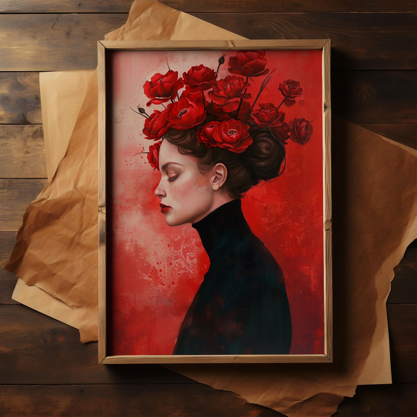 Crimson Reverie | Brushed Aluminum Print