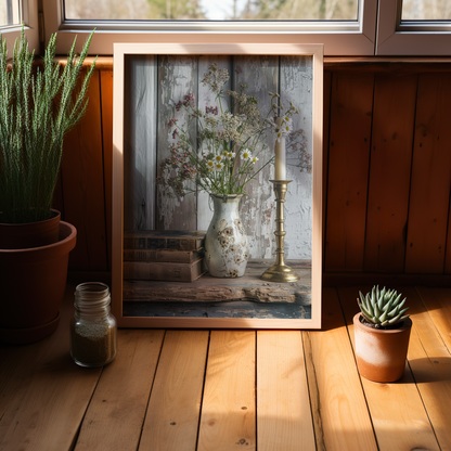 Vintage Still Life | Brushed Aluminum Print