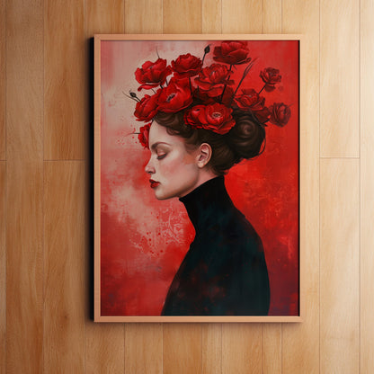 Crimson Reverie | Brushed Aluminum Print