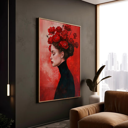 Crimson Reverie | Metal Framed Poster