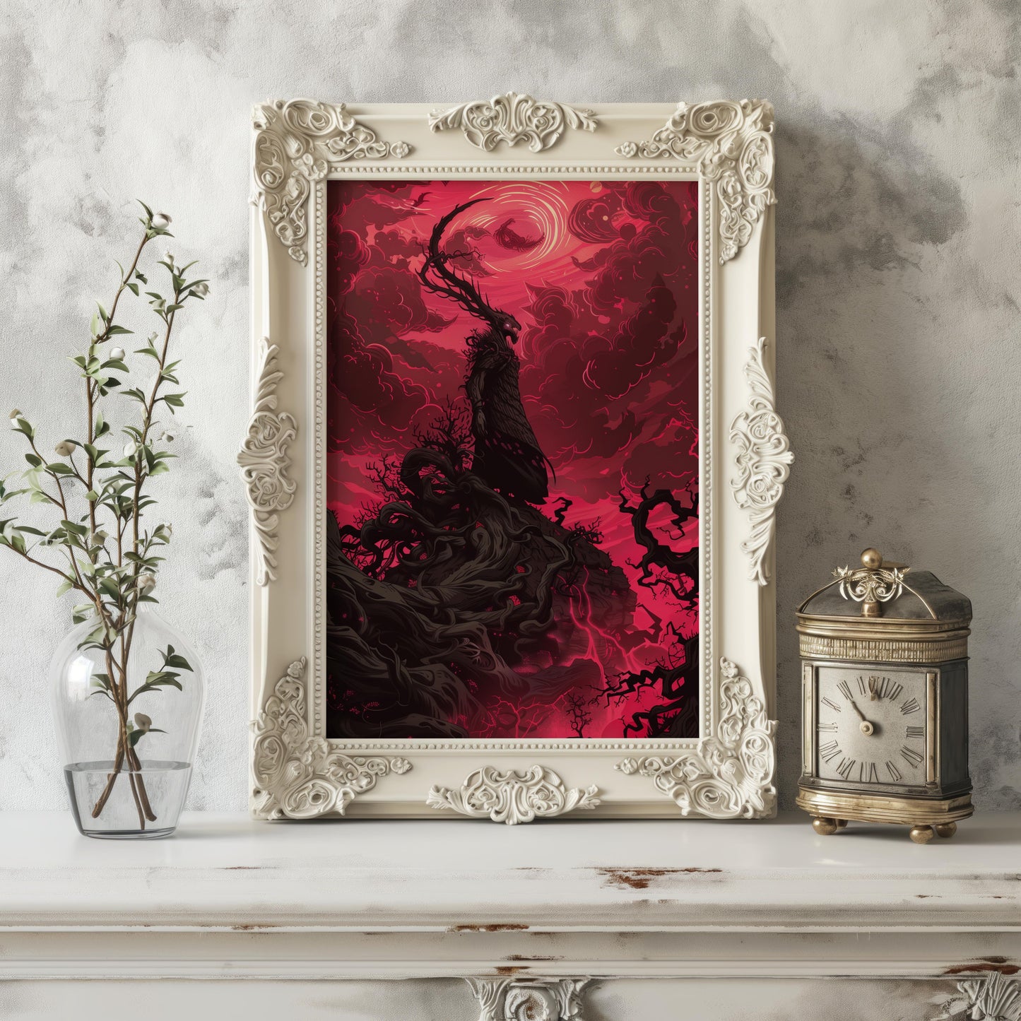 Crimson Maelstrom | Premium Wooden Framed Poster