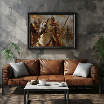 The Young Lion's Charge | Premium Wooden Framed Poster