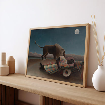 The Sleeping Gypsy | Premium Wooden Framed Poster