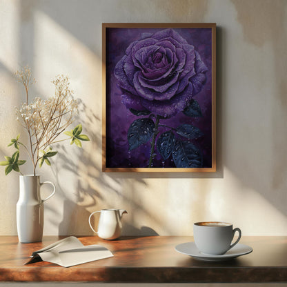 Dew-Kissed Amethyst | Metal Framed Poster