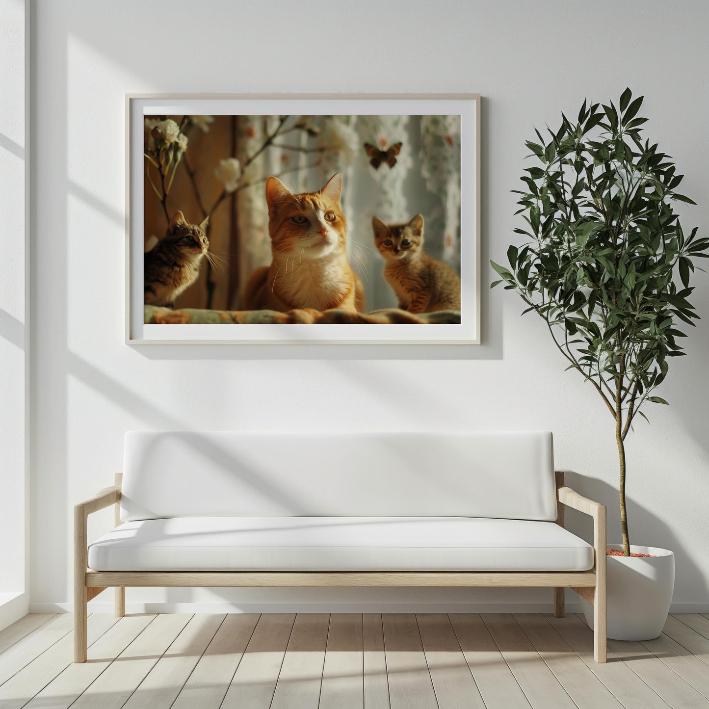 Whiskered Wonders: A Portrait in Amber | Acrylic Print