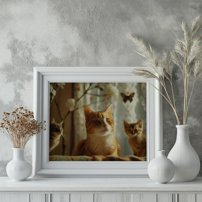 Whiskered Wonders: A Portrait in Amber | Acrylic Print