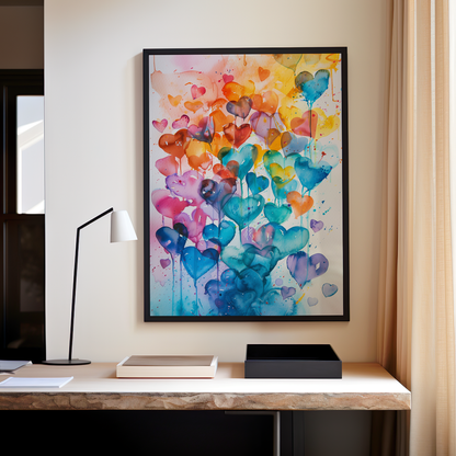 Cascade of Chromatic Affections | Wooden Framed Poster