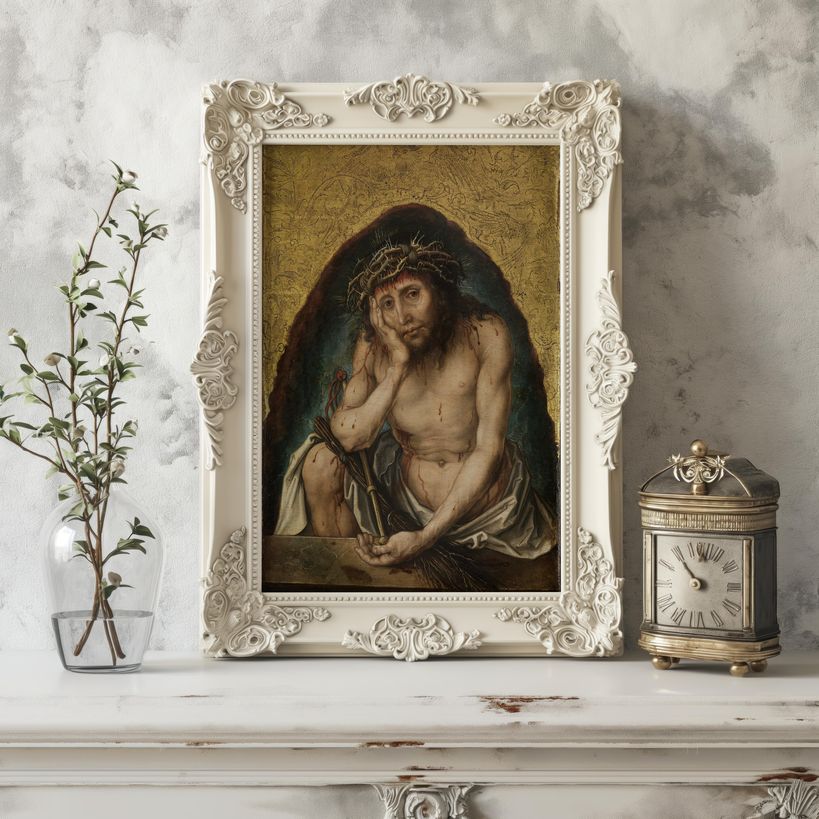 Christ as Man of Sorrows | Premium Wooden Framed Poster