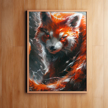 Crimson Gaze | Brushed Aluminum Print