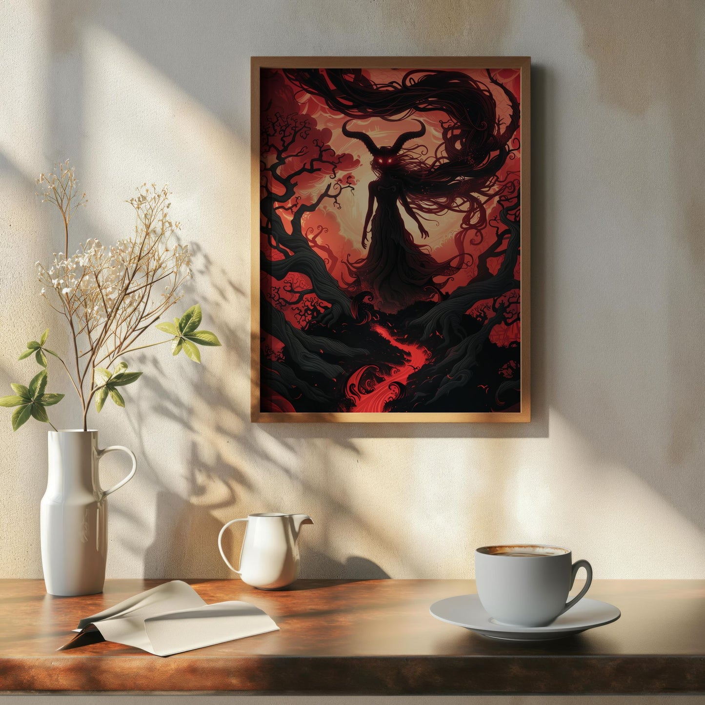 Crimson Enchantress | Premium Wooden Framed Poster