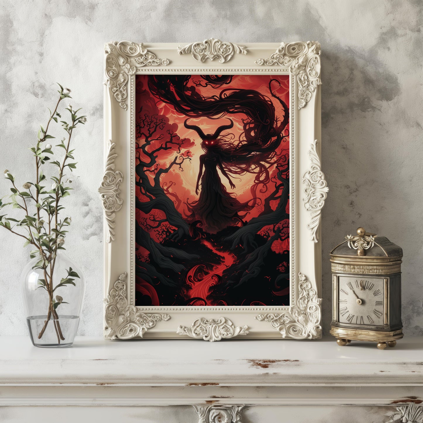 Crimson Enchantress | Premium Wooden Framed Poster