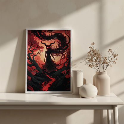 Crimson Enchantress | Premium Wooden Framed Poster