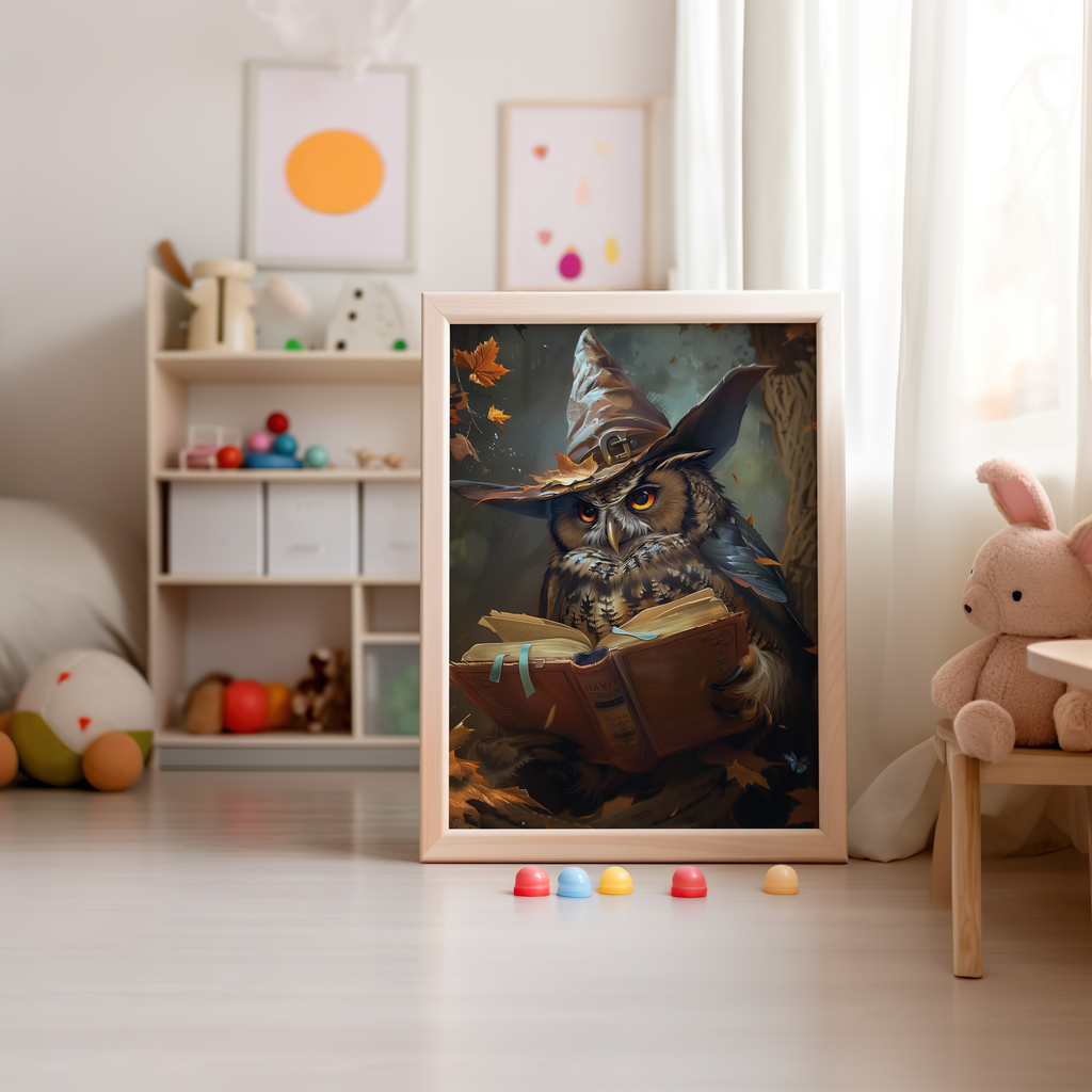 The Scholarly Spellcaster | Wooden Framed Poster