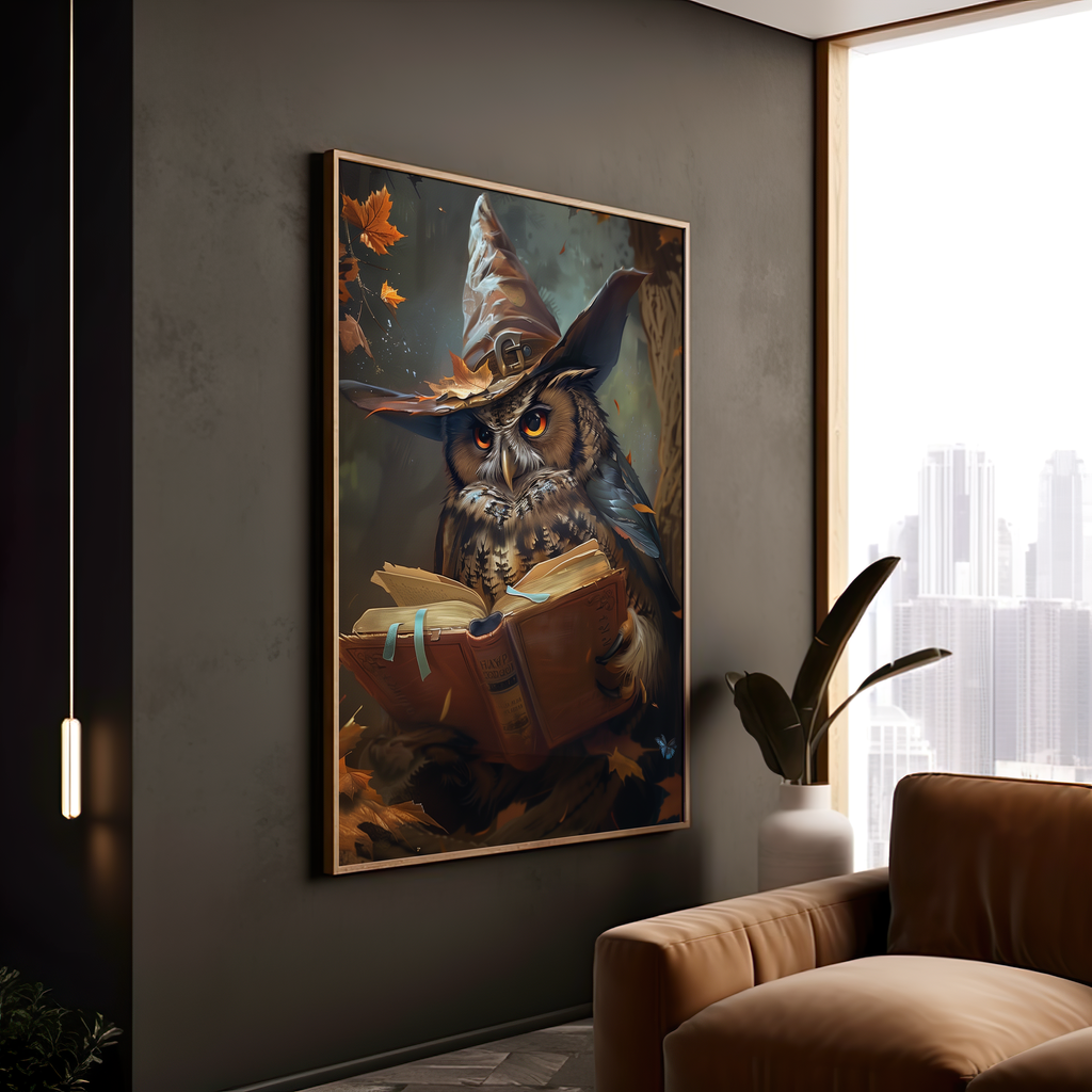 The Scholarly Spellcaster | Wooden Framed Poster