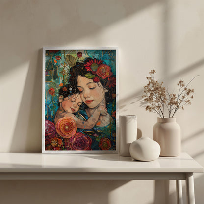 Embrace of Blossoms | Metal Framed Poster