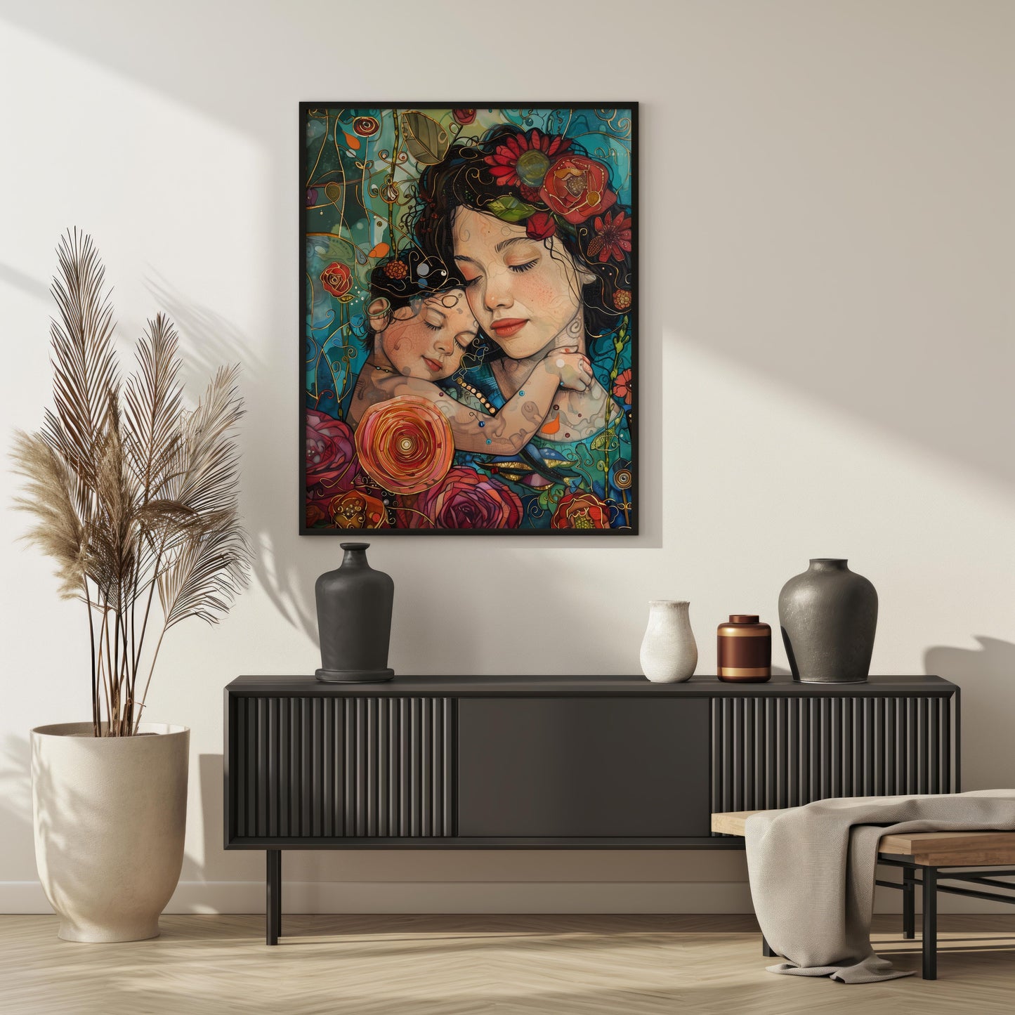 Embrace of Blossoms | Poster with Hanger