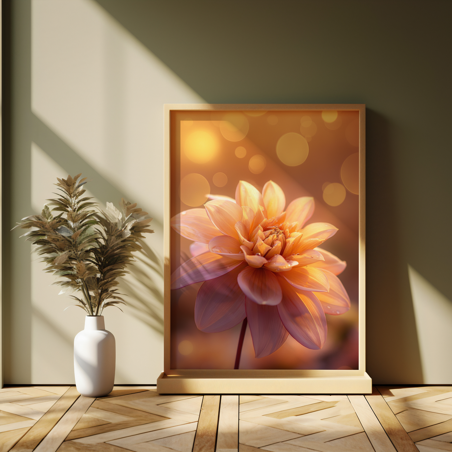 Golden Embraces | Wooden Framed Poster