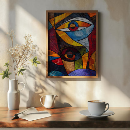 Geometric Gaze | Premium Wooden Framed Poster