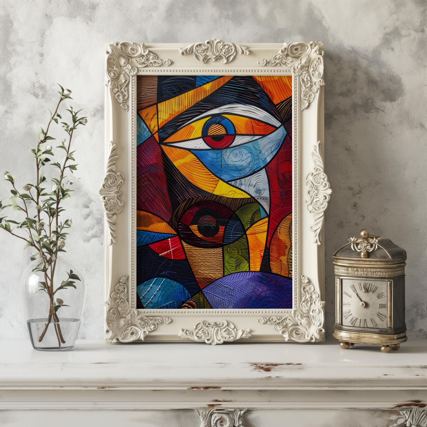 Geometric Gaze | Wooden Framed Poster