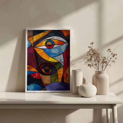 Geometric Gaze | Wooden Framed Poster