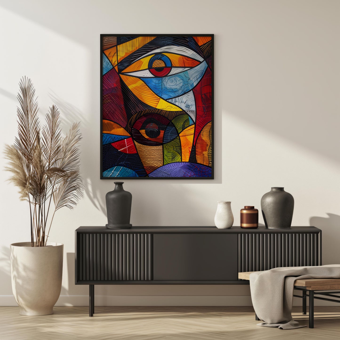 Geometric Gaze | Premium Wooden Framed Poster