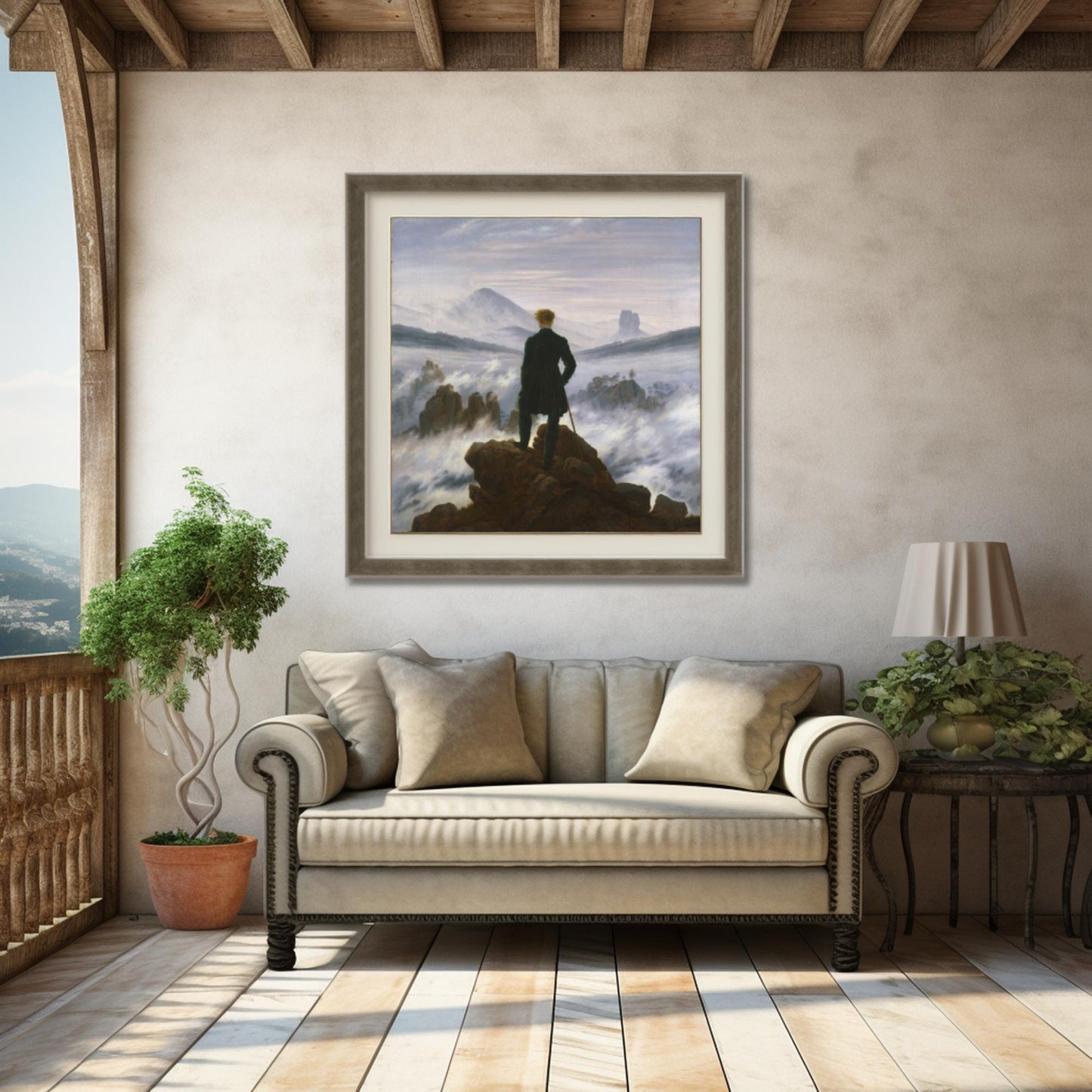 Wanderer above the Sea of Fog | Premium Wooden Framed Poster