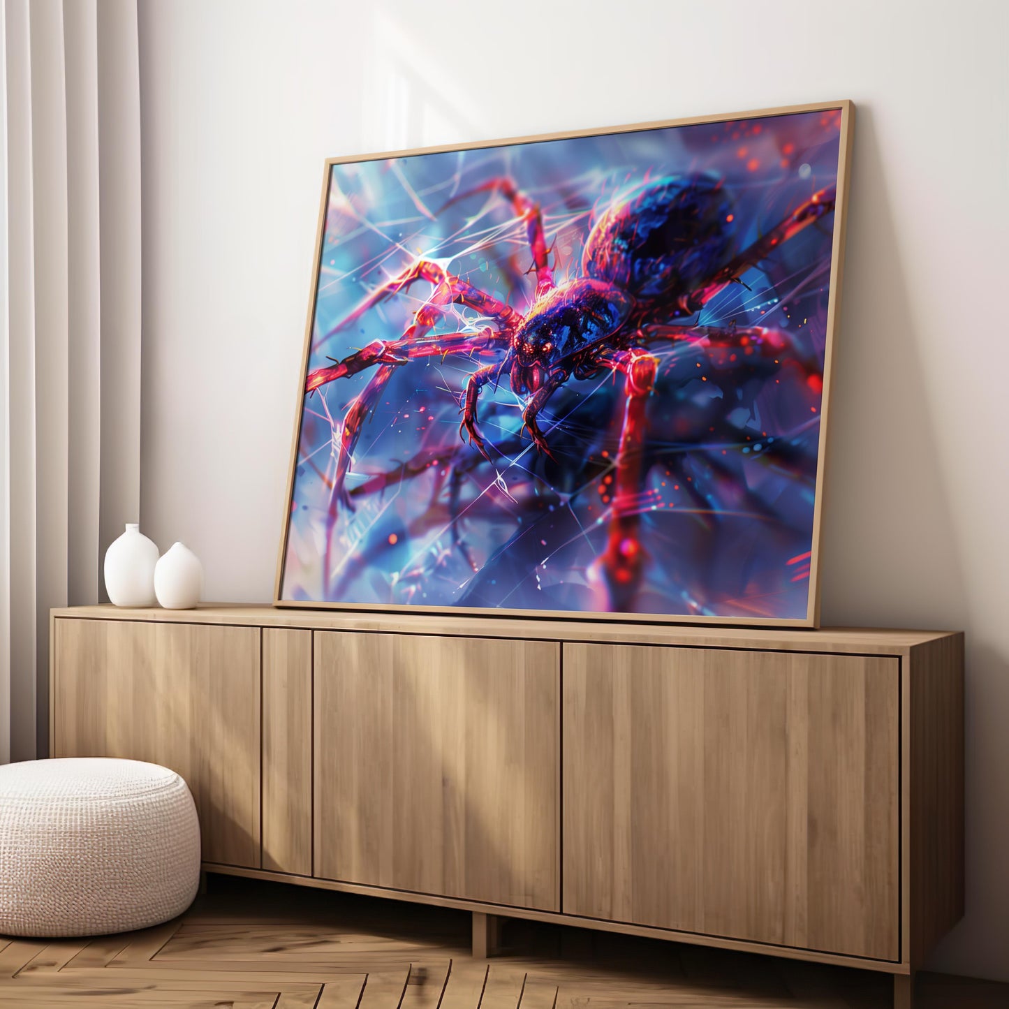 Neon Weaver | Brushed Aluminum Print