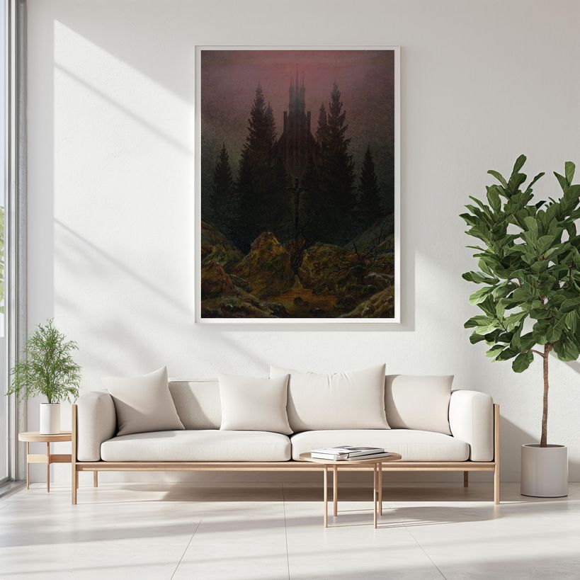 The Cross in the Mountains | Wooden Framed Poster