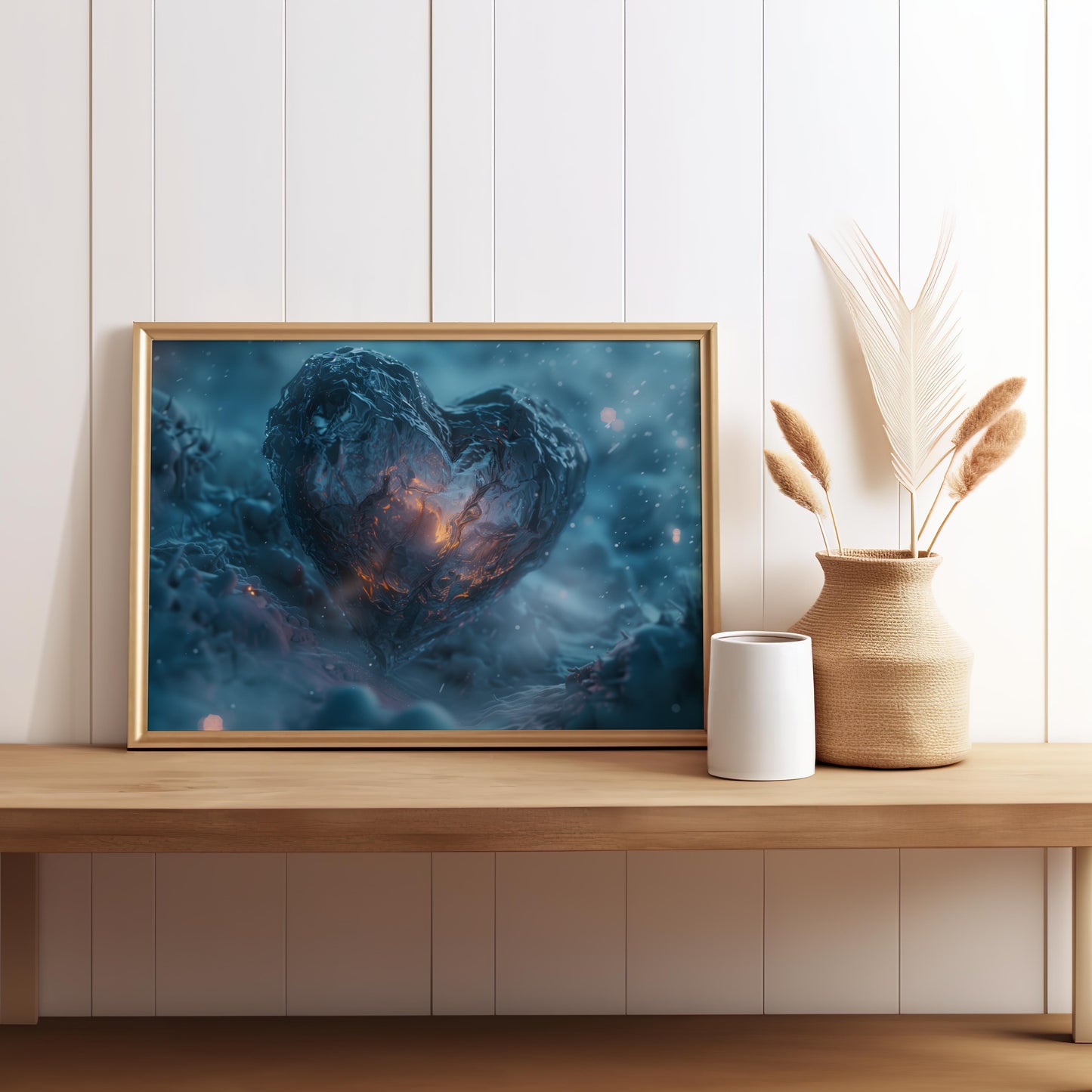 Frozen Embrace | Wooden Framed Poster