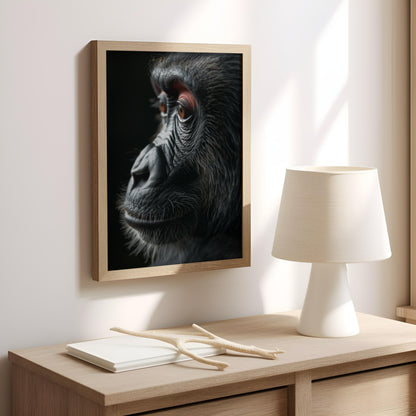 Silent Contemplation: The Primate's Perspective | Wooden Framed Poster