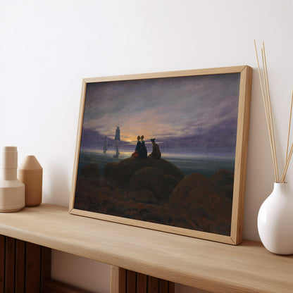 Moonrise over the Sea | Wooden Framed Poster